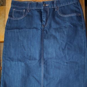 women's jean midi skirt